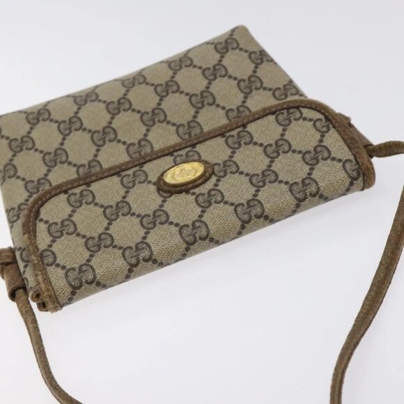 GUCCI GG Supreme Shoulder Bag PVC Beige Gold Auth - Picture 8 of 16
